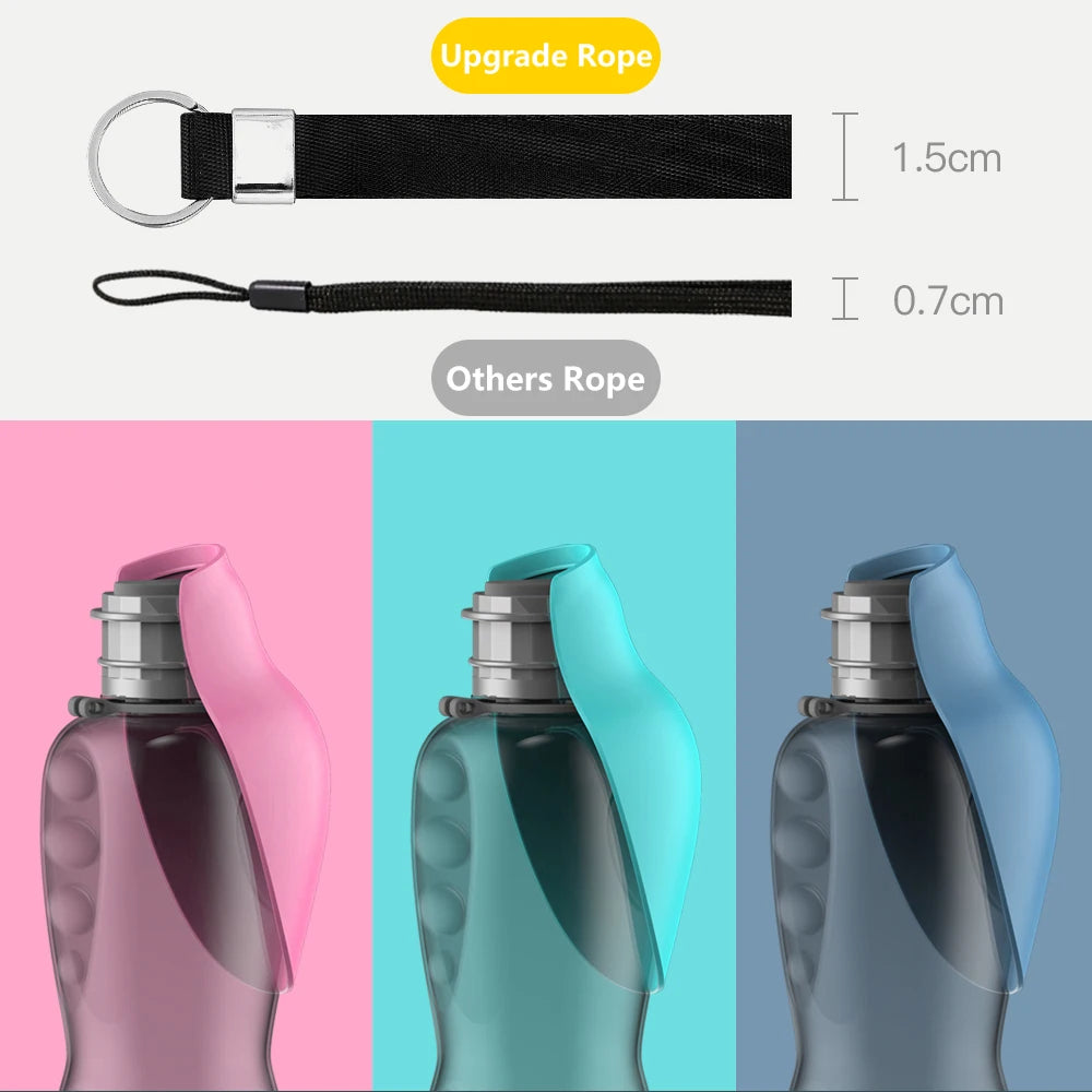 800ml Portable Water Bottle for Large Dogs - Foldable Drinking Bowl for Outdoor Travel and Hiking