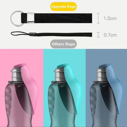 800ml Portable Water Bottle for Large Dogs - Foldable Drinking Bowl for Outdoor Travel and Hiking