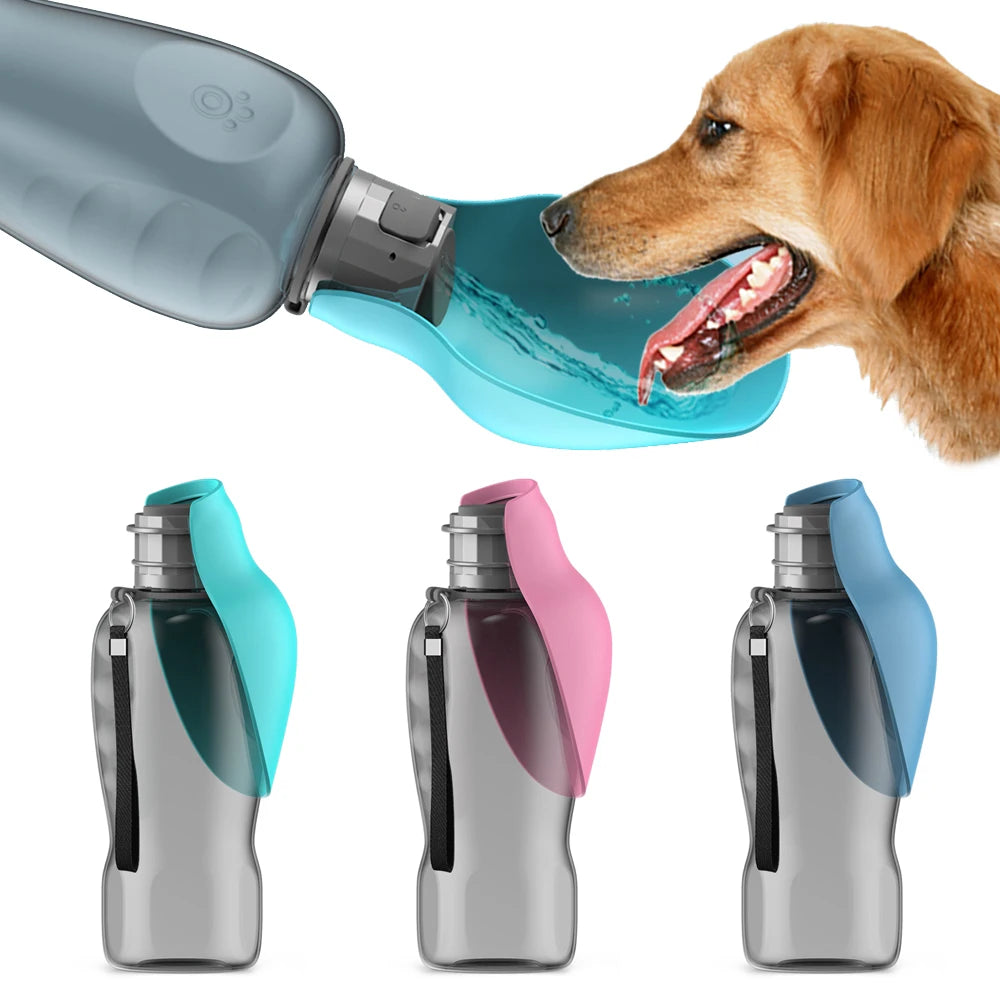 800ml Portable Water Bottle for Large Dogs - Foldable Drinking Bowl for Outdoor Travel and Hiking